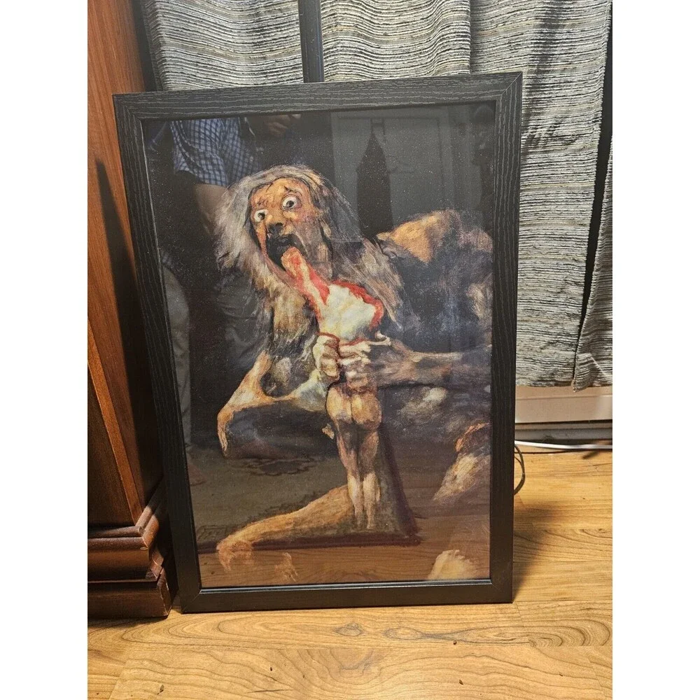 Saturn Devouring His Son Canvas Art Print New Frame 16x24 Wall Art
